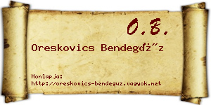 Oreskovics Bendegúz névjegykártya